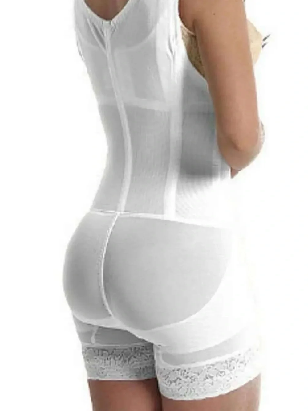 Beige Lace Bra with White High-Waist Waist Shaper – Women Intimates & Sleepwear